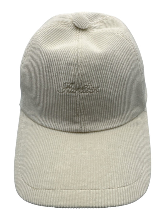 Aurelien Ivory White Cotton Adjustable Corduroy Baseball Hat Ivory White / Medium