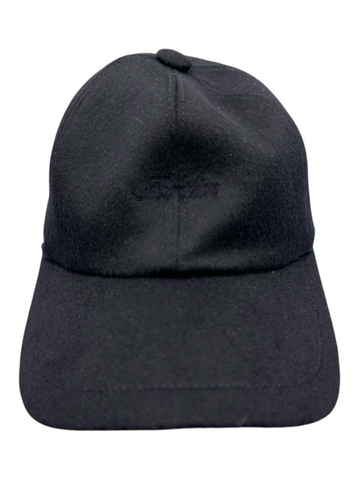 Aurelien Navy Blue Wool & Cashmere Adjustable Logo Baseball Hat Navy Blue / Medium