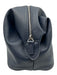 Beranger Navy Blue Faux Leather Zip Close Snap Button Bag Navy Blue / Small
