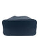 Beranger Navy Blue Faux Leather Zip Close Snap Button Bag Navy Blue / Small