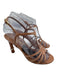 Chanel Shoe Size 35C Blush Beige Leather Upper Patent Caged T Strap Sandals Blush Beige / 35C