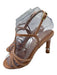 Chanel Shoe Size 35C Blush Beige Leather Upper Patent Caged T Strap Sandals Blush Beige / 35C