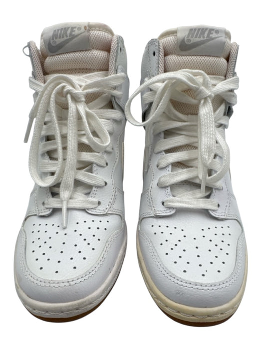 Nike Shoe Size 6 White Leather Upper Perforated Wedge High Top Lace Up Sneakers White / 6