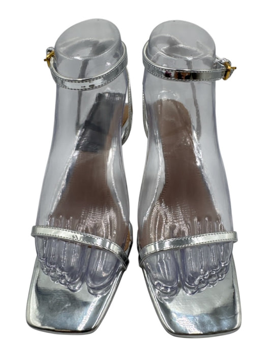 Bottega Veneta Shoe Size 36 Silver & Gold Leather Upper Metallic Sandals Silver & Gold / 36