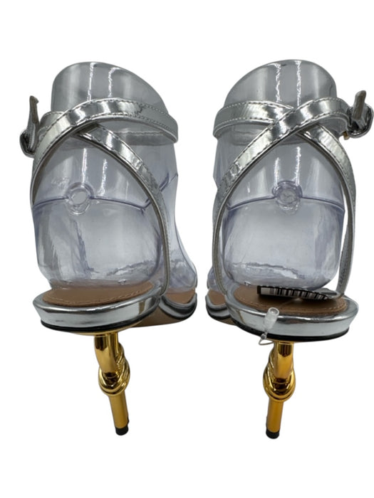 Bottega Veneta Shoe Size 36 Silver & Gold Leather Upper Metallic Sandals Silver & Gold / 36