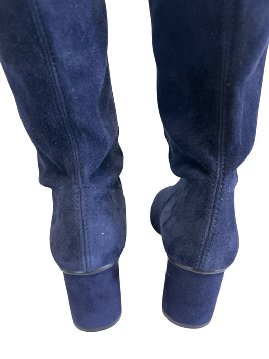Stuart Weitzman Shoe Size 5.5 Dark Blue Leather Upper Suede Block Heel Boots Dark Blue / 5.5