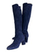 Stuart Weitzman Shoe Size 5.5 Dark Blue Leather Upper Suede Block Heel Boots Dark Blue / 5.5