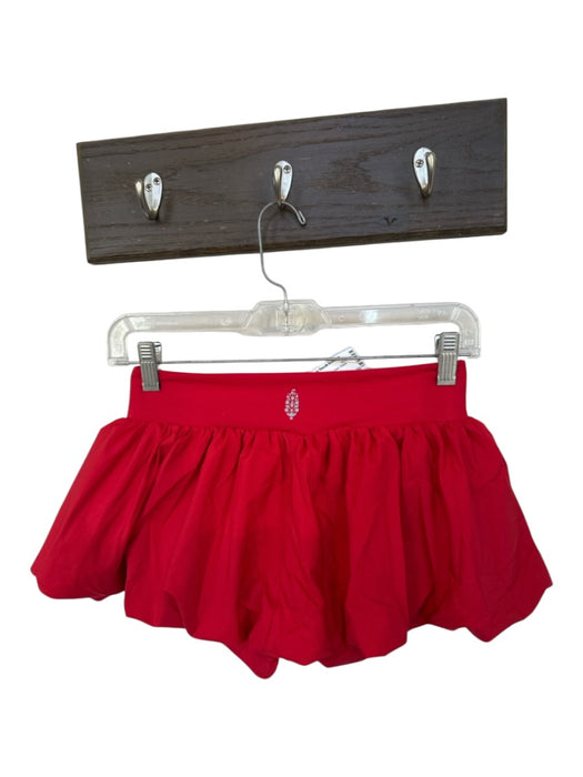 FP Movement Size S Red Polyester Bubble Hem Elastic Waist Athletic Skort Red / S
