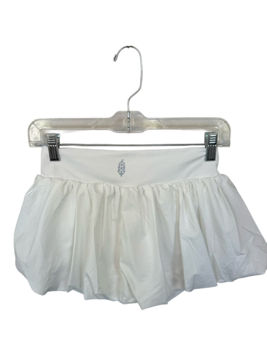 FP Movement Size S White Polyester Bubble Hem Elastic Waist Athletic Skort White / S