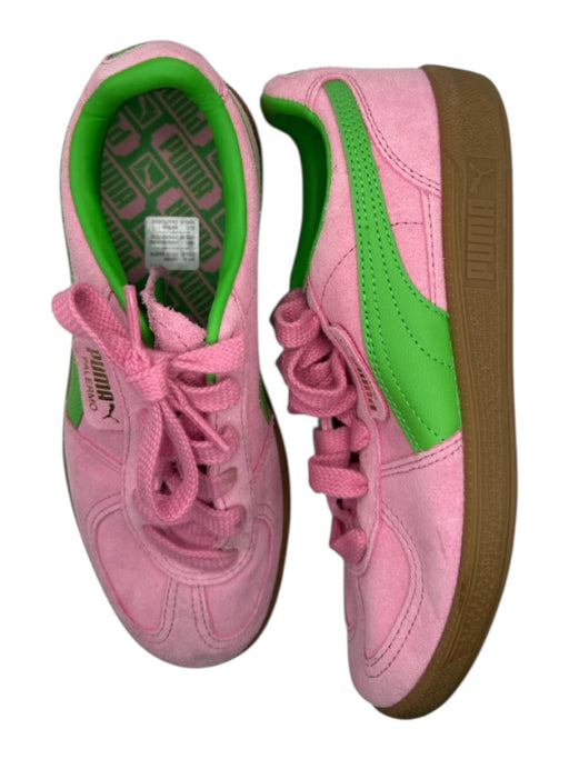 Puma Shoe Size 6 Pink & Green Suede Color Block Athletic Sneakers Pink & Green / 6