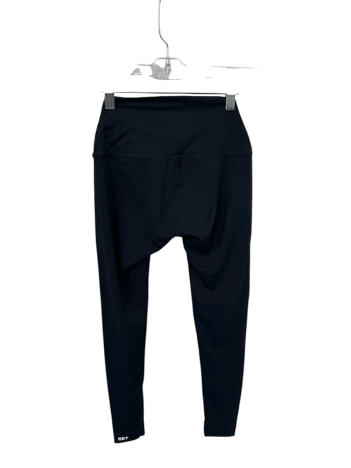Set Active Size S Black Nylon Blend Cropped Athletic Leggings Black / S