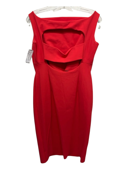 Chiara Boni Size 46 Red Orange Polyamide & Elastane Sleeveless Square Neck Dress Red Orange / 46
