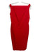 Chiara Boni Size 46 Red Orange Polyamide & Elastane Sleeveless Square Neck Dress Red Orange / 46