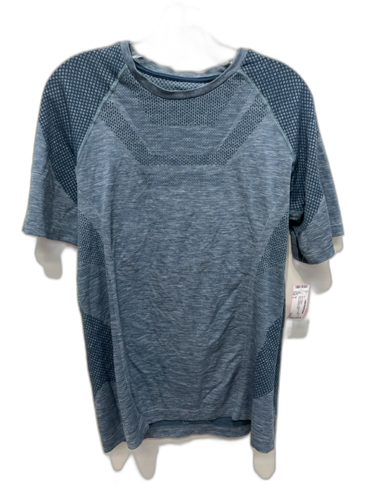 Alo Size L Blue Synthetic Heathered Athletic T Shirt Men's Short Sleeve Blue / L