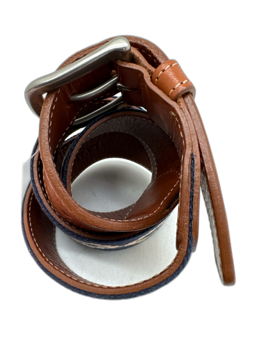 La Matera Blue & White Canvas Western Men's Belt Blue & White