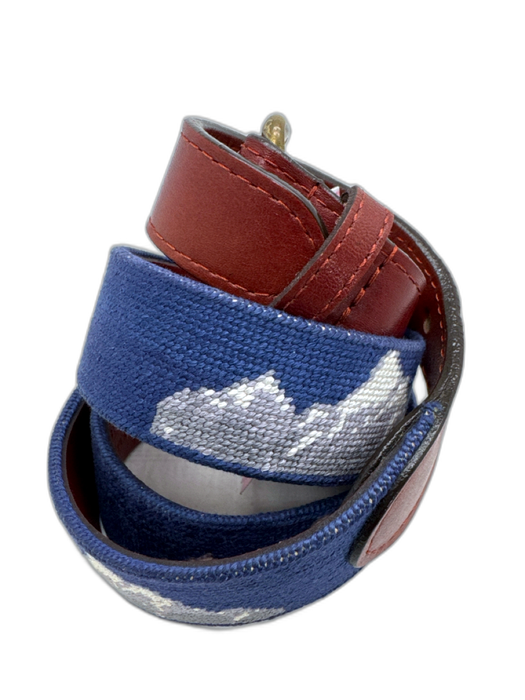 Smathers & Branson Blue Canvas Mountain Men's Belt Blue