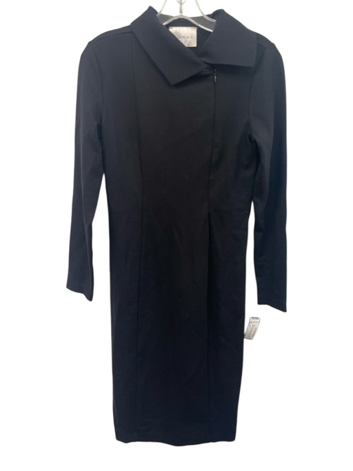 Jason Wu Size S Black Missing Fabric Tag Long Sleeve Collar Zip Up Midi Dress Black / S