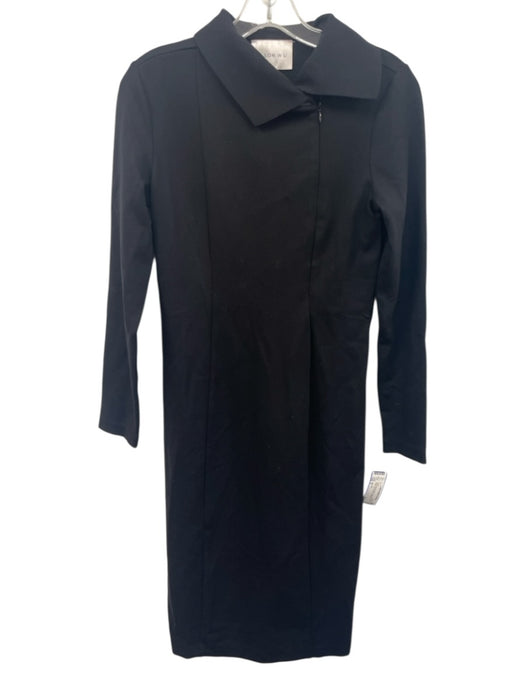 Jason Wu Size S Black Missing Fabric Tag Long Sleeve Collar Zip Up Midi Dress Black / S