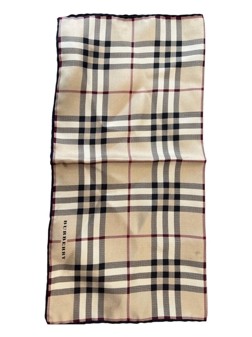 Burberry Beige & Multi 100% Silk Plaid & Checked Square Handerchief scarf Beige & Multi / One Size