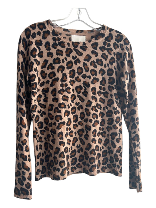 Cynthia Rowley Size Small Brown & Black Cashmere Long Sleeve Ribbed Detail Top Brown & Black / Small