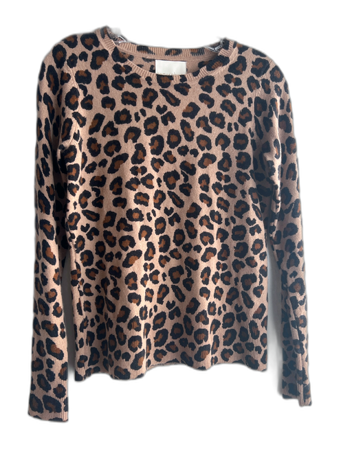 Cynthia Rowley Size Small Brown & Black Cashmere Long Sleeve Ribbed Detail Top Brown & Black / Small