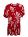 Free People Size XS Red, White & Blue Viscose Short Sleeve Floral Dress Red, White & Blue / XS