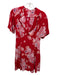 Free People Size XS Red, White & Blue Viscose Short Sleeve Floral Dress Red, White & Blue / XS