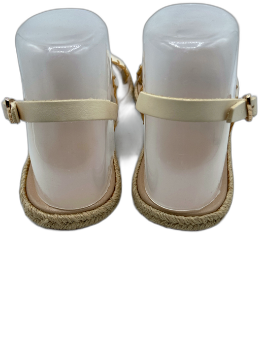 Ancient Greek Shoe Size 37 Beige Leather Whip Stitch Flats Sandals Beige / 37