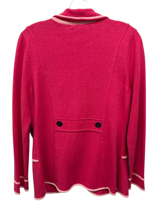 Nic + Zoe Size PM Pink Cotton Blend Buttons Long Sleeve Knit Cardigan Pink / PM