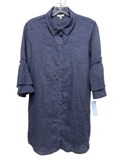 Splendid Size XS Navy Linen Blend Button Down Dress Navy / XS