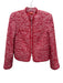 Alice + Olivia Size XS Red & White Cotton Blend Boucle Long Sleeve Jacket Red & White / XS