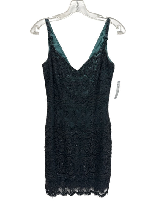 Cache Size 2 Gray & Teal Cotton & Nylon Sleeveless Lace Overlay Dress Gray & Teal / 2