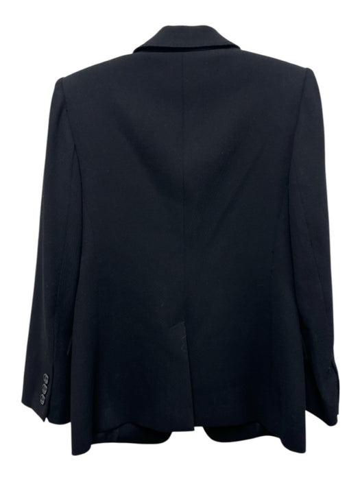 Armani Collezioni Size 2 Black Virgin Wool & Polyamide 3 Button Blazer Jacket Black / 2