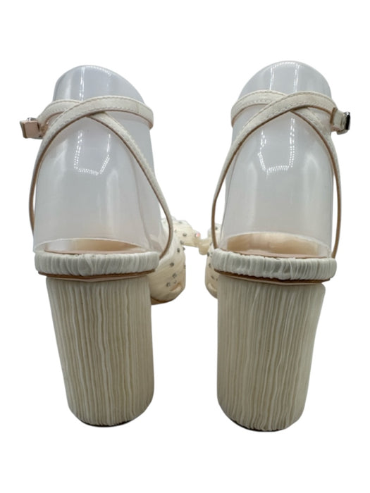 Loeffler Randall Shoe Size 9.5 Cream White open toe Pleated Crystals Pumps Cream White / 9.5