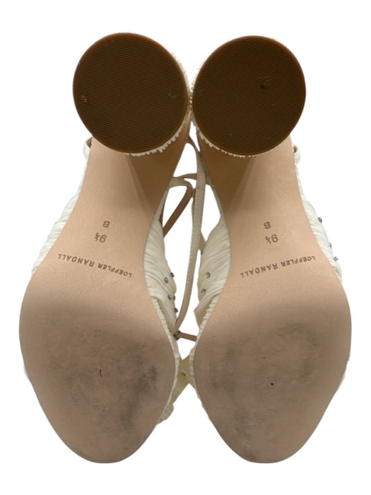 Loeffler Randall Shoe Size 9.5 Cream White open toe Pleated Crystals Pumps Cream White / 9.5