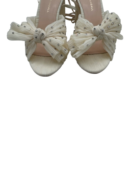 Loeffler Randall Shoe Size 9.5 Cream White open toe Pleated Crystals Pumps Cream White / 9.5