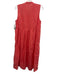 Eileen Fisher Size M Coral Red Organic Cotton Gingham Button Down Midi Dress Coral Red / M