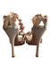 Badgley Mischka Shoe Size 7.5 Beige Pink leather sole Ruffle Open Toe Sandals Beige Pink / 7.5