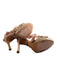 Badgley Mischka Shoe Size 7.5 Beige Pink leather sole Ruffle Open Toe Sandals Beige Pink / 7.5