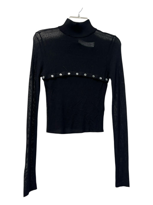 I.AM.GIA Size XXS Black No Fabric Tag Long Sleeve Mock Turtleneck Semi Sheer Top Black / XXS