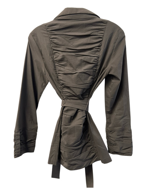 Finley Size XS Dark Brown Cotton Blend Long Sleeve Collared Button Down Long Top Dark Brown / XS