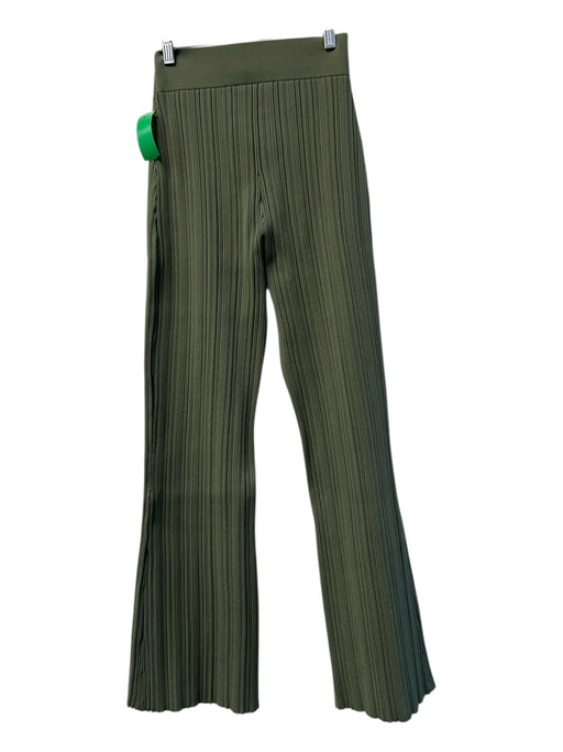 Veronica Beard Size Medium Green Viscose Blend Elastic Waist Ribbed Pants Green / Medium