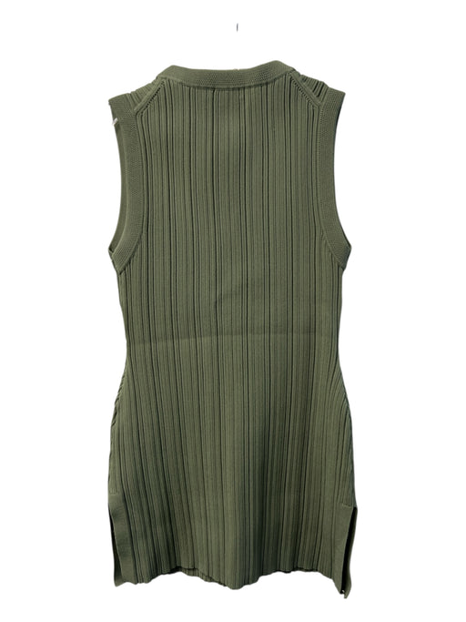 Veronica Beard Size Small Green Viscose Blend Ribbed Sleeveless Round Neck Dress Green / Small