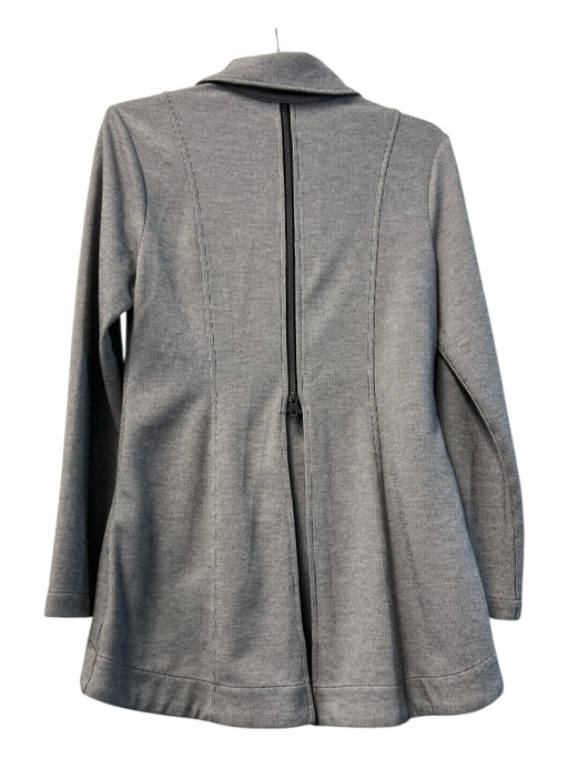 Cabi Size Small Black & White Polyester Blend Pinstripe Front Zip Pockets Jacket Black & White / Small