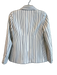 Frame Size 0 Cream & Navy Polyester Blend Lapel Single Button Pin Stripe Jacket Cream & Navy / 0