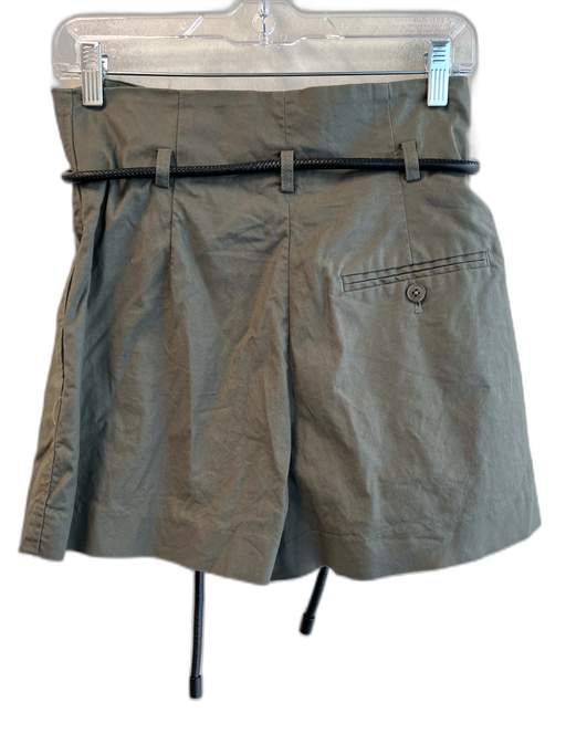 3.1 Phillip Lim Size 2 Army Green Cotton High Rise Belted Paper Bag Shorts Army Green / 2