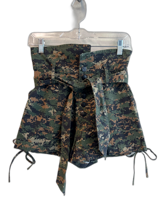 Marissa Webb Size 2 Green Cotton Camo Snap Button High Rise Above Knee Shorts Green / 2
