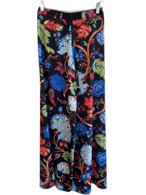 Alice + Olivia Size Est 0 Black & Multi Polyester High Rise Zip Back Pants Black & Multi / Est 0