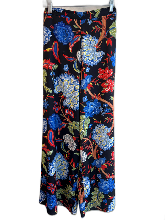 Alice + Olivia Size Est 0 Black & Multi Polyester High Rise Zip Back Pants Black & Multi / Est 0