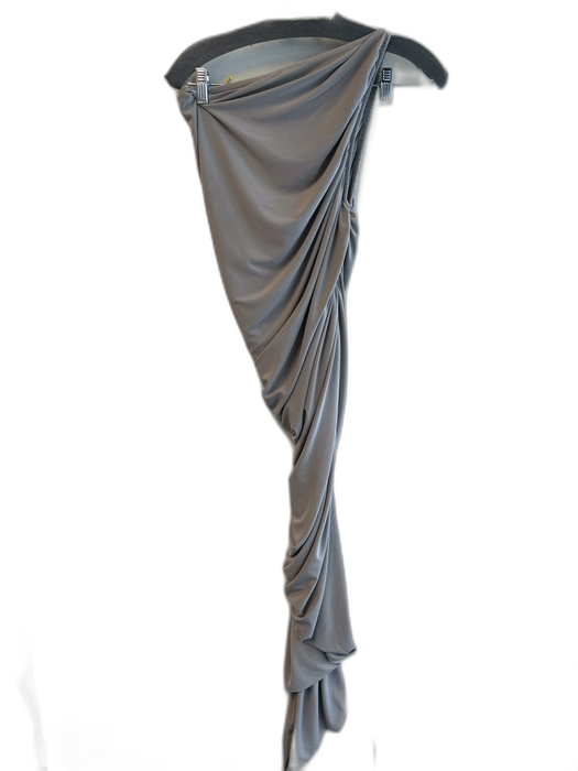 Norma Kamali Size XXS Grey Polyester One Shoulder Ruched Maxi Dress Grey / XXS